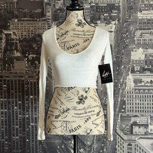 Naked Wardrobe Long Sleeve Stretch Crop Top